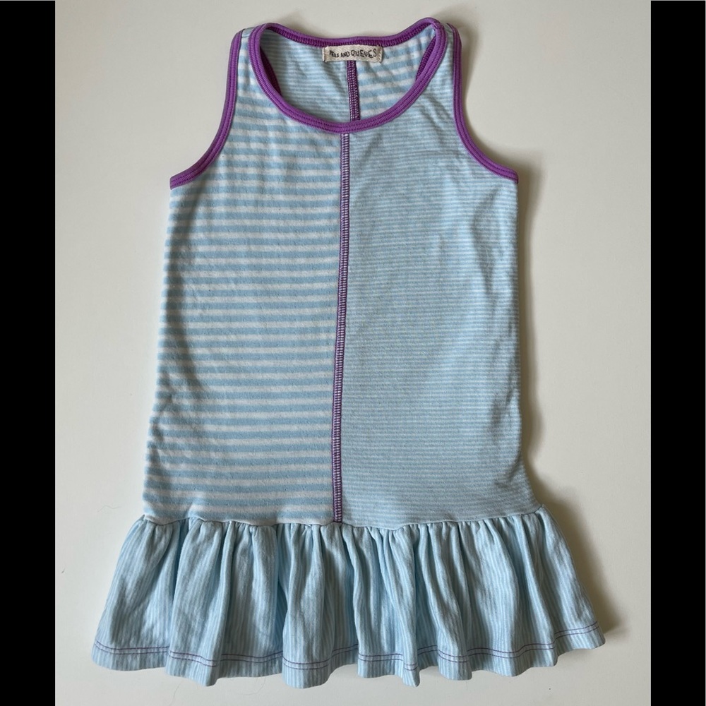 Peas and Queues Girls’ Stripe Ruffle Tank Top
